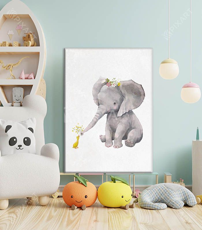 Elephant and duck poster