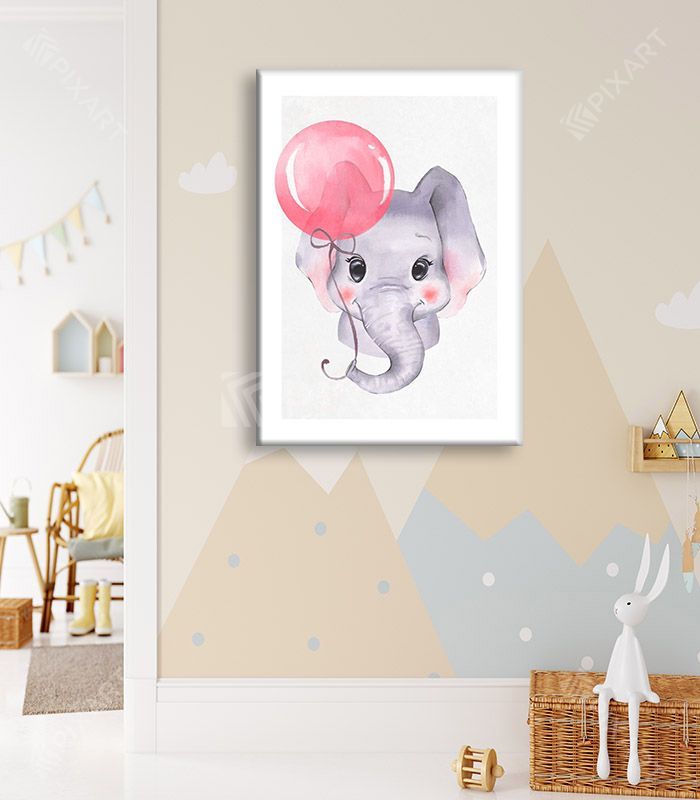 Elephant with balloon