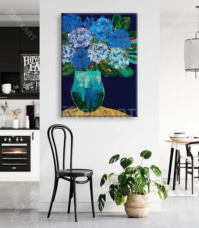 Bouquet de fleurs bleus – Abstrait