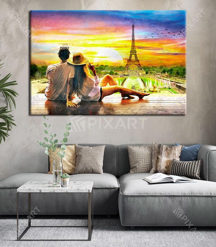 Coucher Du Soleil Et La Tour Eiffel