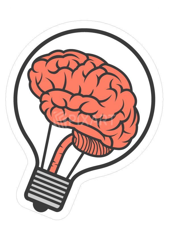 Sticker d’un cerveau dans une ampoule
