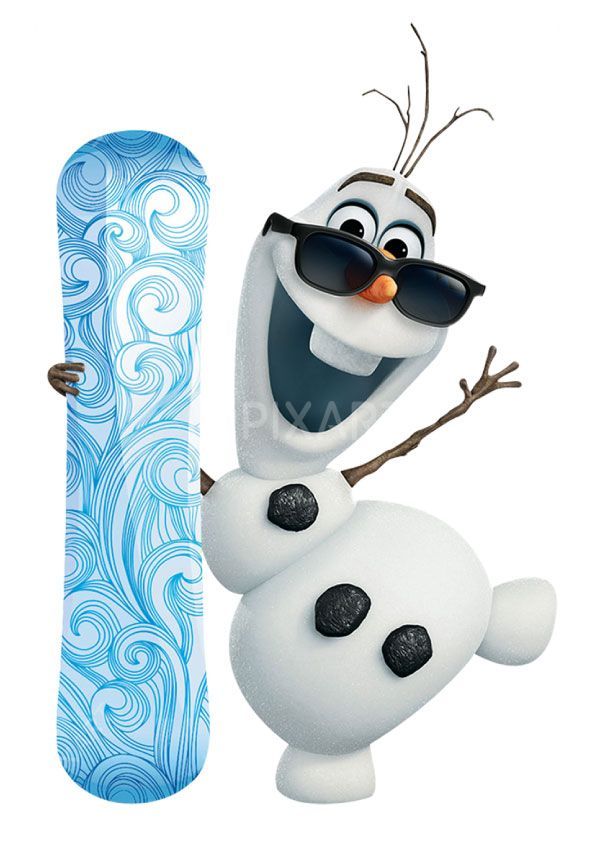 Sticker de Olaf Frozen avec un Snowboard – Reine des neiges
