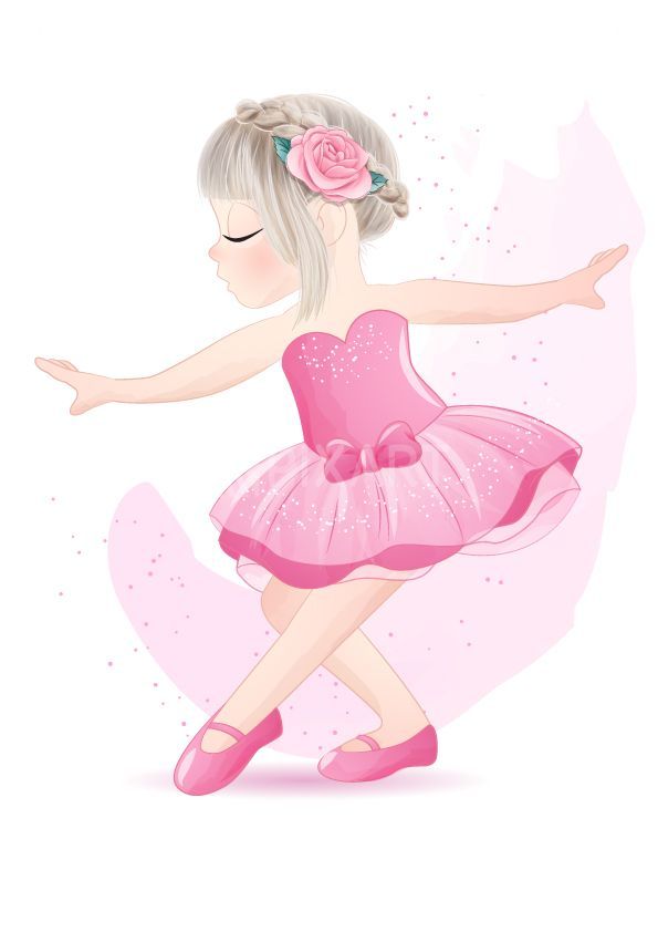 Sticker d’une Petite fille qui danse – Rose