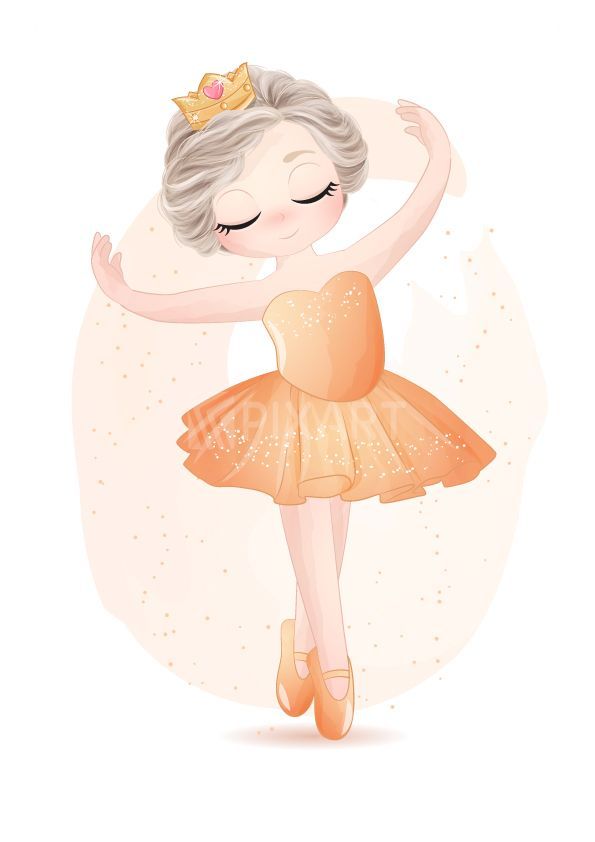 Sticker d’une Petite fille qui danse – Orange