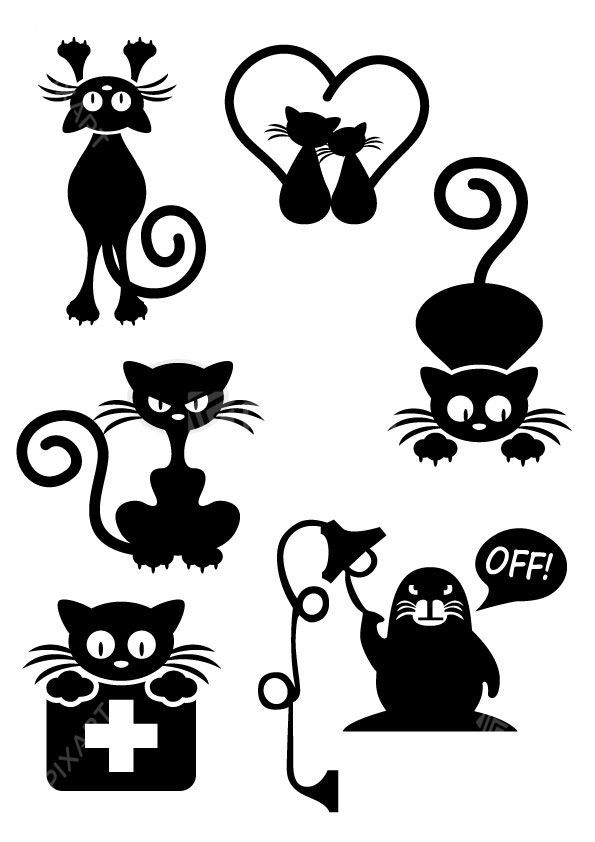 Collection de stickers de chats pour interupteurs et prises murales #2