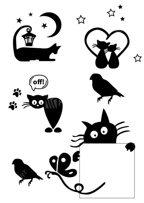 Collection de stickers de chats pour interupteurs et prises murales #5