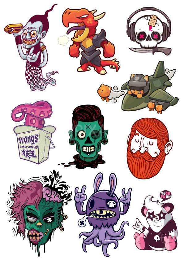 Collection de Stickers d’horreur