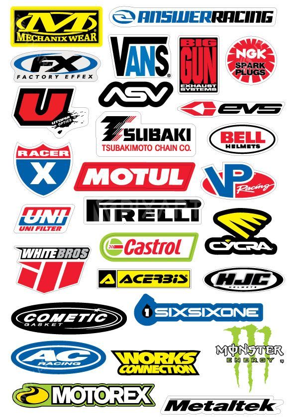 Collection de stickers Sponsors Courses automobiles