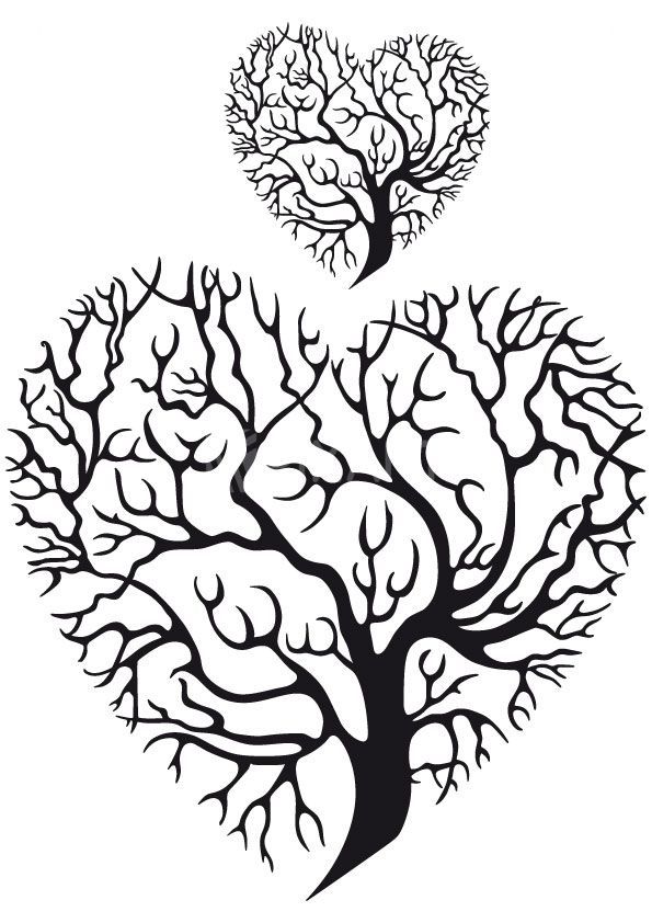 Stickers d’un arbre en forme de coeur