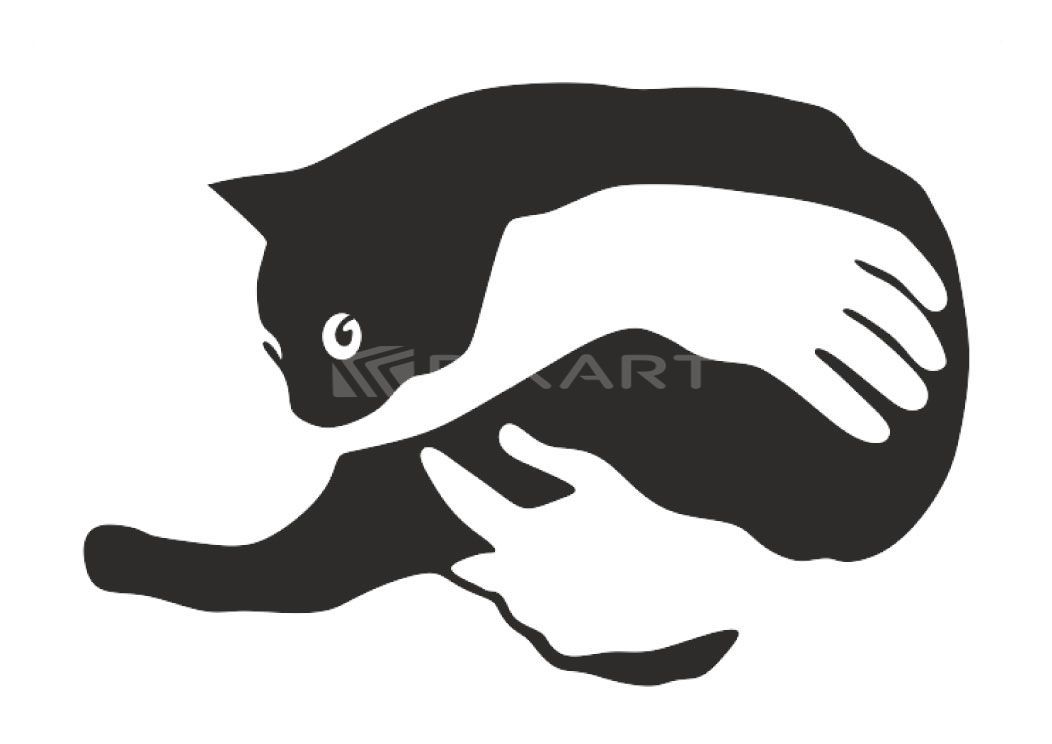 Stickers de mains portant un chat