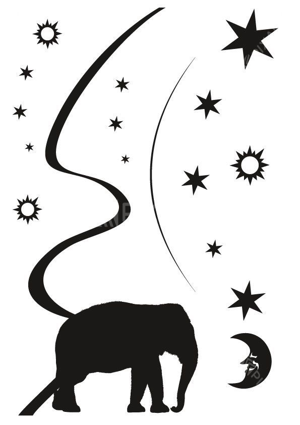 Stickers d’un éléphant dans le ciel