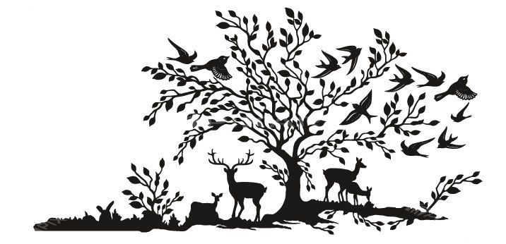 Stickers d’un arbre avec des animaux et des oiseaux #2