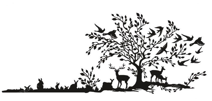 Stickers d’un arbre avec des animaux et des oiseaux #3