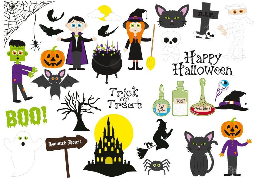 Collection de stickers pour haloween