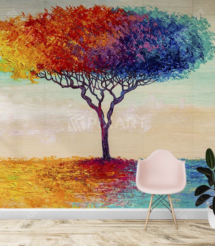 Papier peint d’un arbre colore